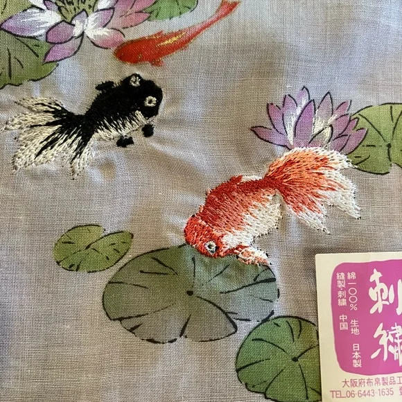 Koi and Goldfish Patterned Scarf - Picture 3 of 4
